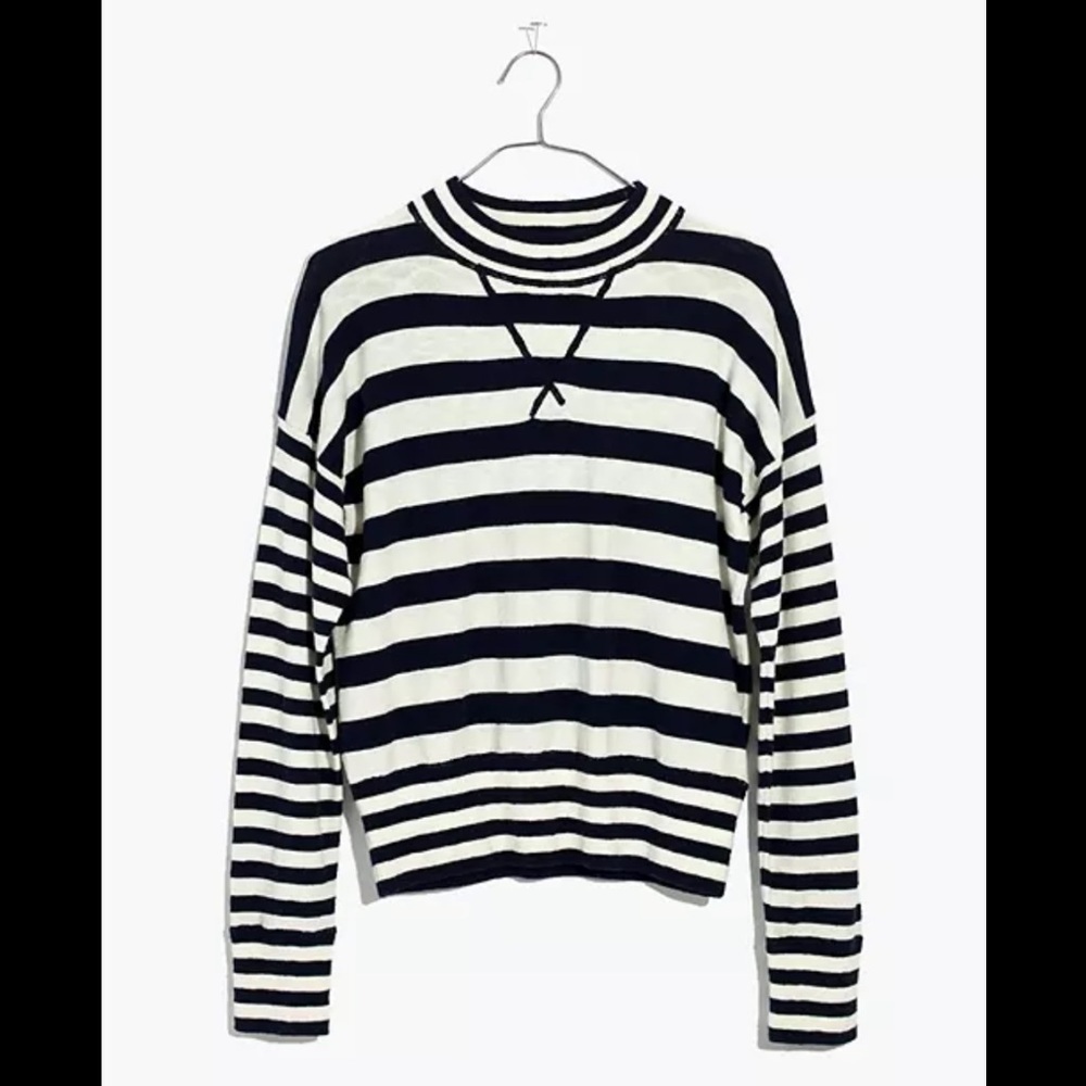 Madewell Relaxed Mockneck Sweater In Stripe - Picture 4 of 4